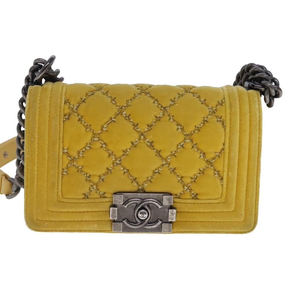Chanel Matelasse 20 Chain Boy Shoulder Bag Yellow